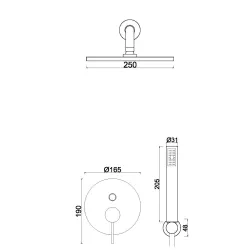 Kit encastré complet Doré Brillant BRO013-2GL