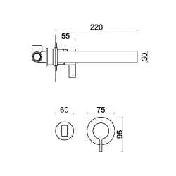 Mitigeur lavabo encastré avec bonde Doré Brillant BRO005-2GL