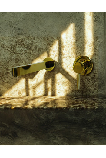 Mitigeur lavabo encastré avec bonde Doré Brillant BRO005-2GL