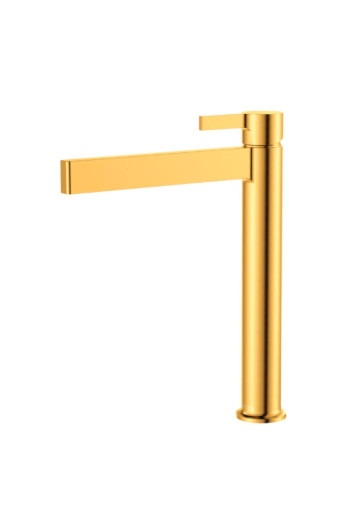 Mitigeur lavabo bec haut avec bonde Doré Brillant de marque RORIZ