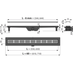 Siphon de douche Alca APZ10 avec grille doré